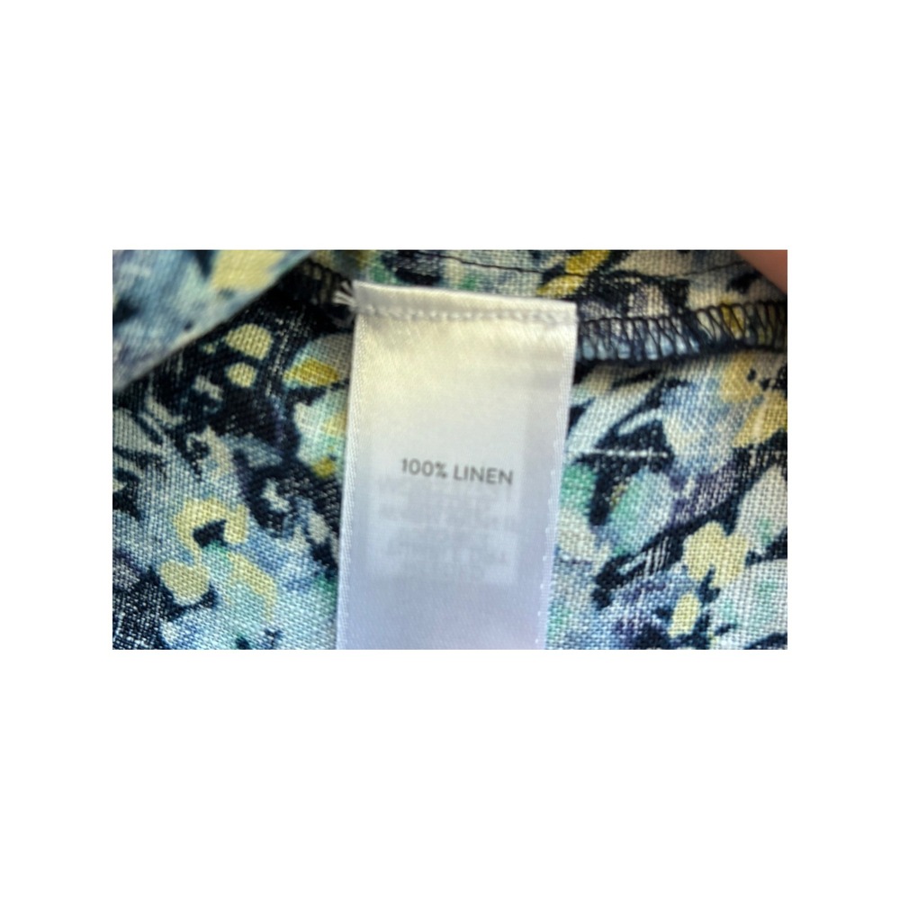 J. Jill Love Linen Blue Floral Shift Dress Short Sleeve Size L WDR237531 - Picture 6 of 9